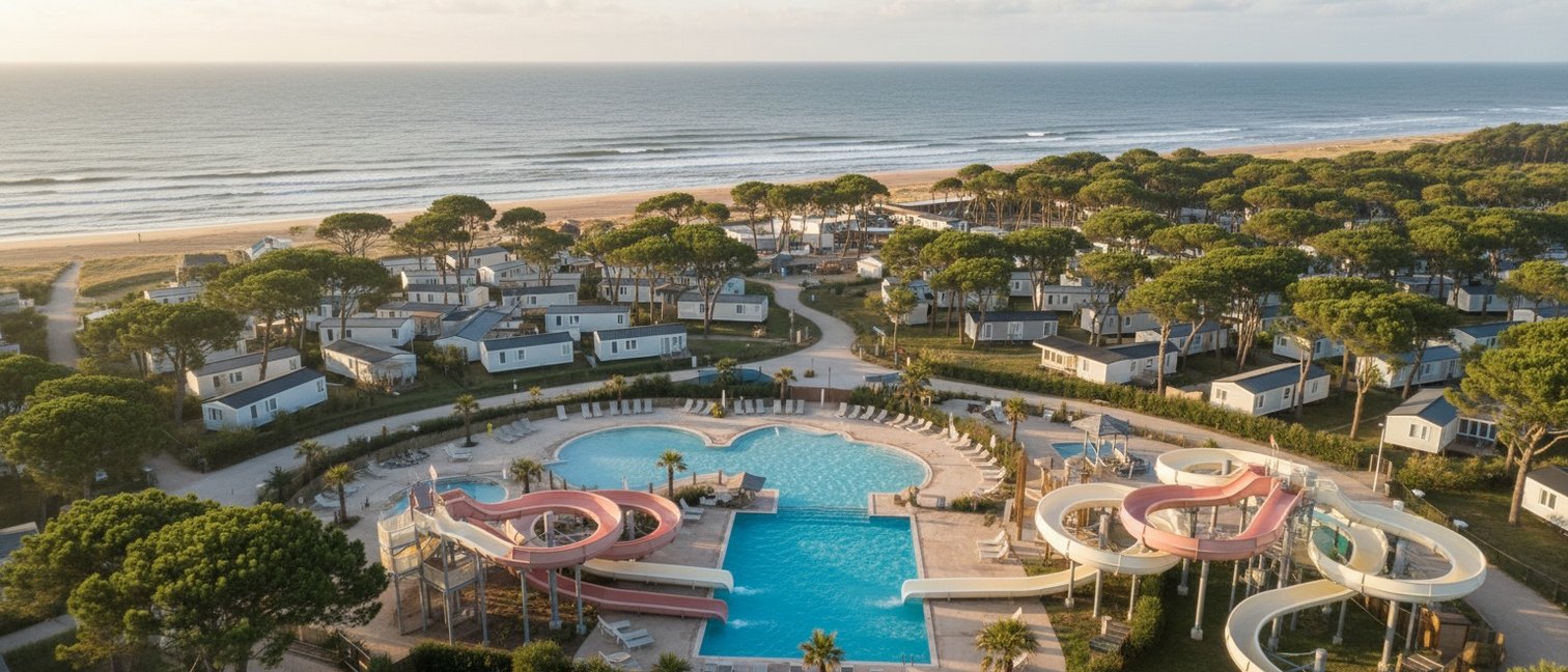 Camping en Vendée avec toboggans face à l'océan Atlantique