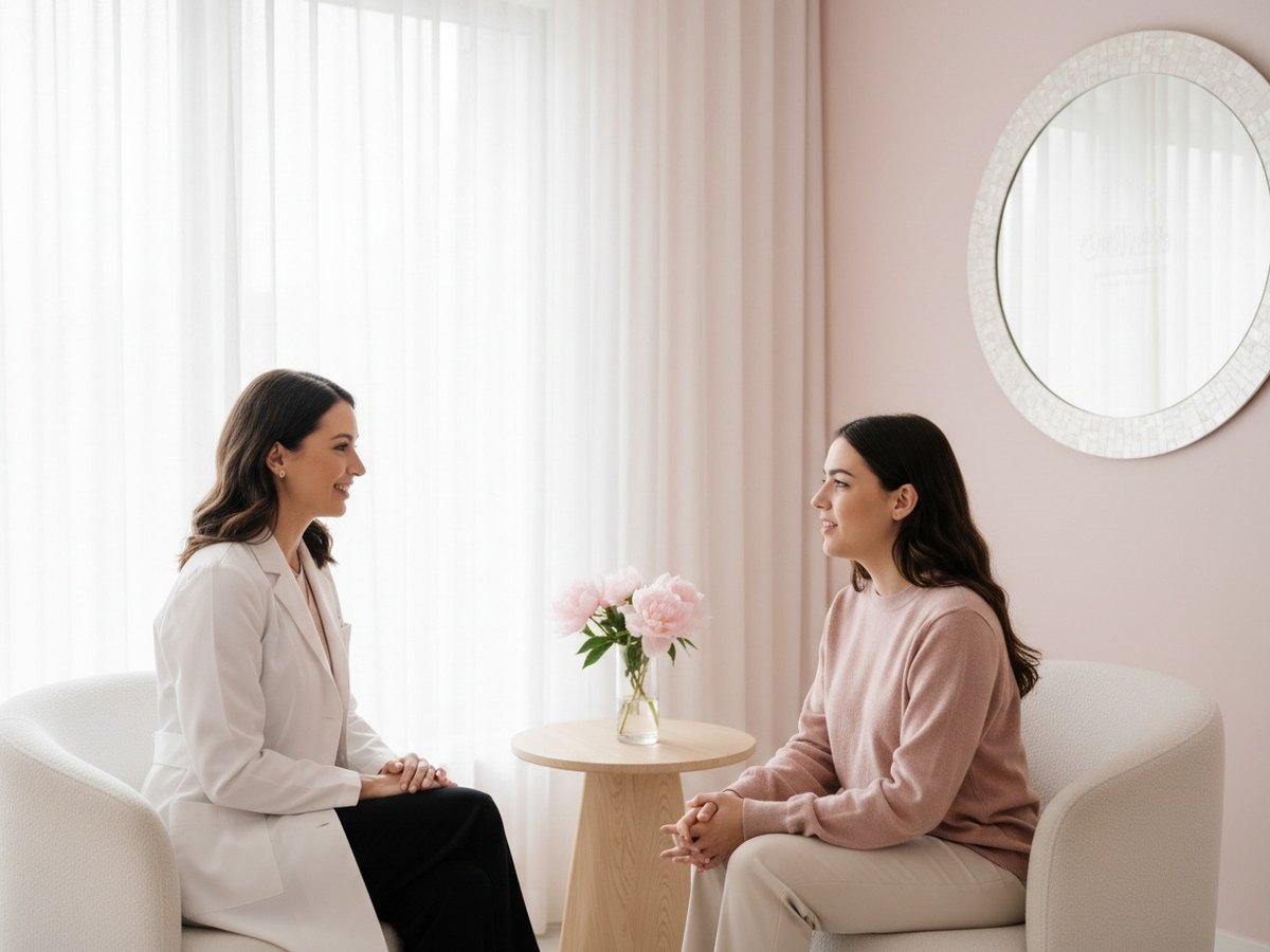 Médecin discutant avec un patient dans un cabinet lumineux