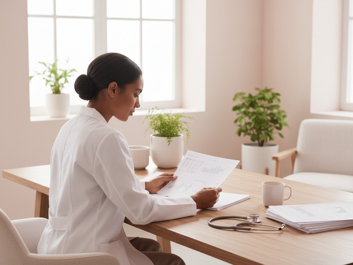 Médecin consultant des résultats d'études cliniques sur les oméga-3